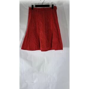 H&M Women's Red-White Polka Dot Belted A-Line Mini Skirt SZ 4
